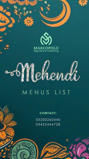 Mehndi menu — Signature Catering