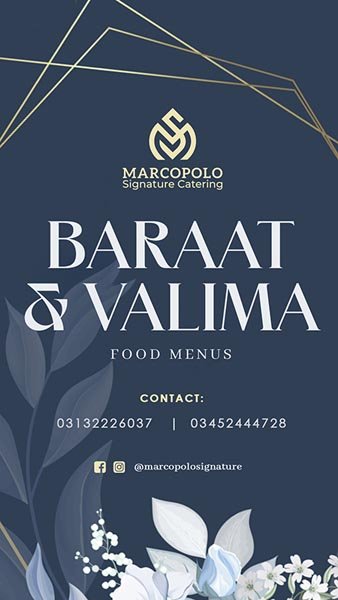 Baraat & Valima menu — Signature Catering